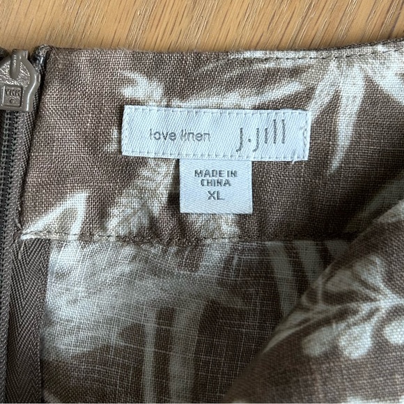 Botanical print linen sheath dress XL - Picture 4 of 6